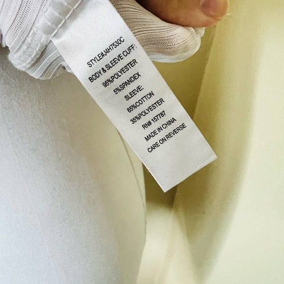 Jolie & Joy Ribbed Top SMALL Keyhole Twist Front Puff Sleeve Crewneck Chic Women - Picture 8 of 8